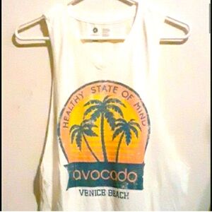 NWOT! Avocado Vintage White Healthy State of Mind Muscle Tank Top